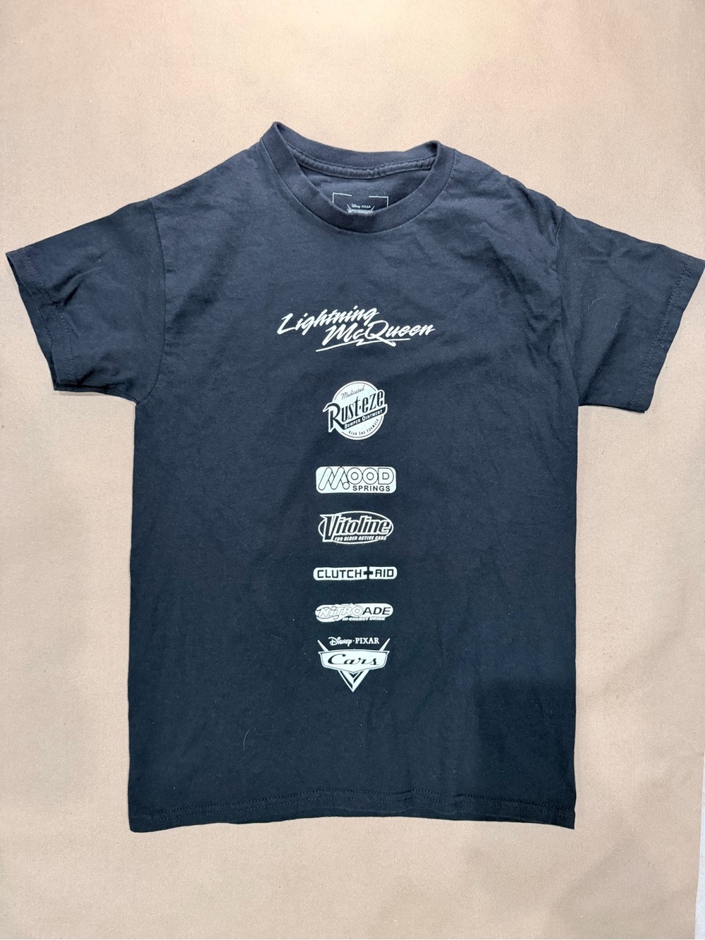 Disney Pixar Cars Lightning McQueen Tee – Men’s Small Black Graphic Shirt